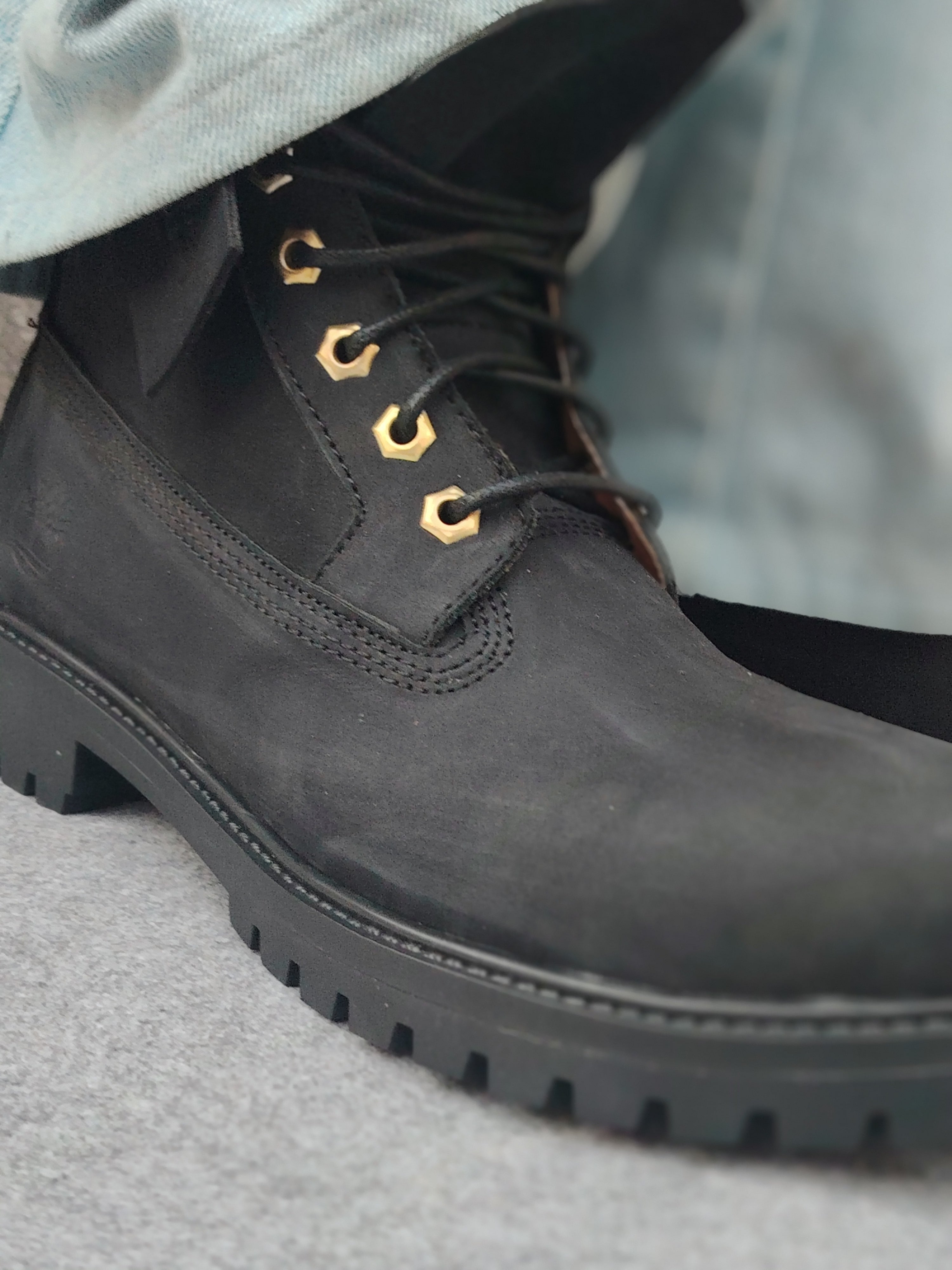 Timber "Black Chamoisette" Genuine Leather