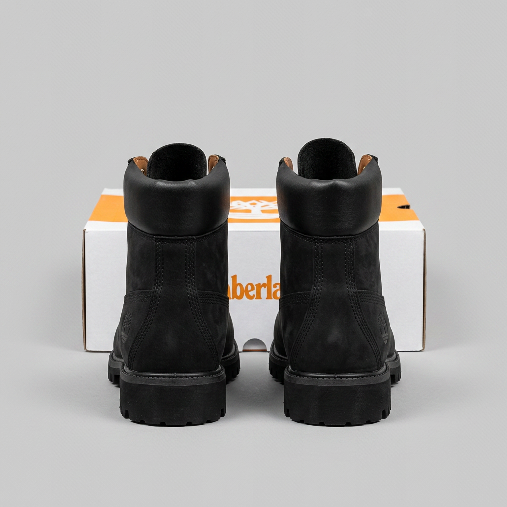 Timbos Style Urban Leather Boots "Black Chamoisette"