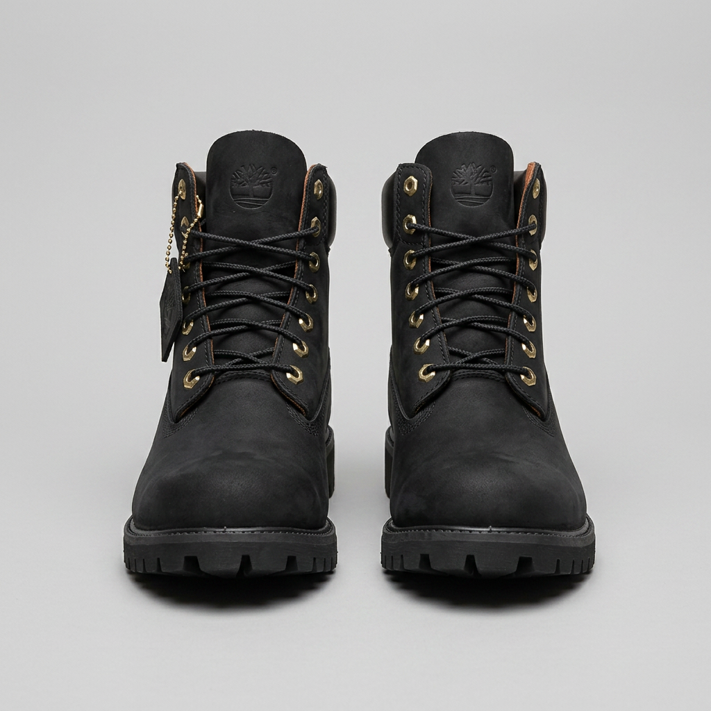 Timbos Style Urban Leather Boots "Black Chamoisette"