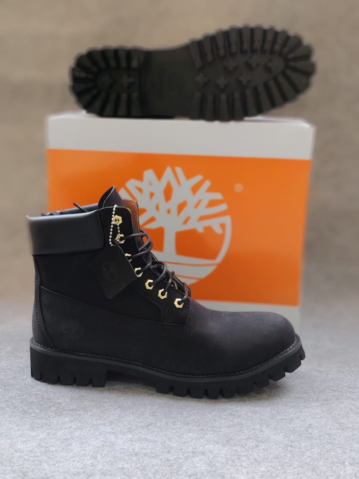 Timbos Style Urban Leather Boots "Black Chamoisette"