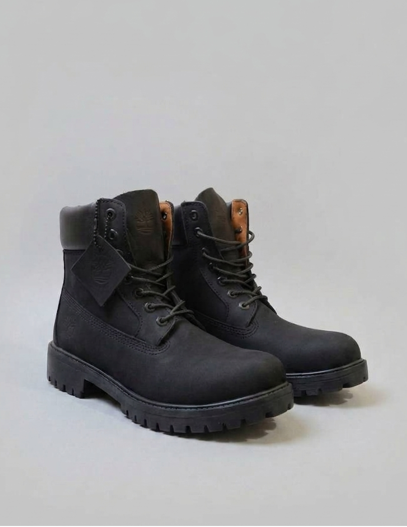 Timbos Style Urban Boots "Black Chamoisette"
