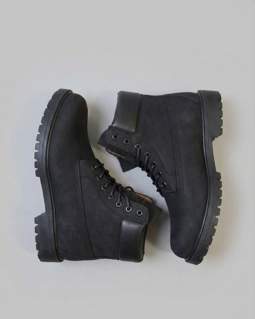 Timbos Style Urban Boots "Black Chamoisette"
